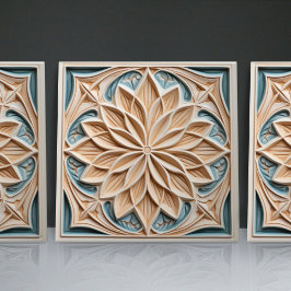 Azulejo Faux Relief Floral Marroquí Tile Decoración Hogar 