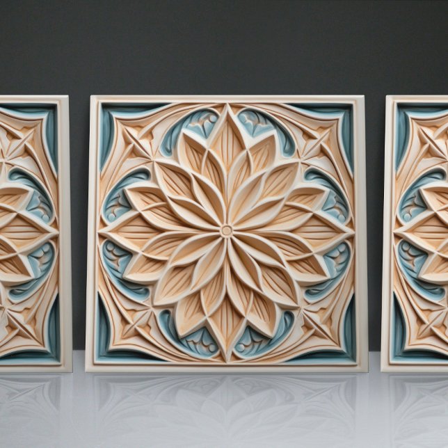 Azulejo Faux Relief Floral Marroquí Tile Decoración Hogar  (Subido por el creador)