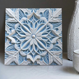 Azulejo Faux Relief Floral Marroquí Tile Decoración Hogar 
