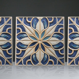 Azulejo Faux Relief Floral Marroquí Tile Decoración Hogar 