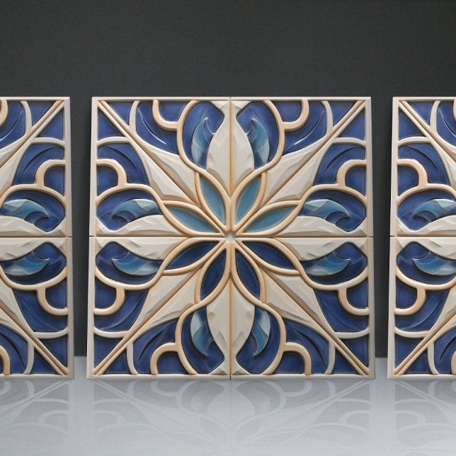 Azulejo Faux Relief Floral Marroquí Tile Decoración Hogar  (Subido por el creador)