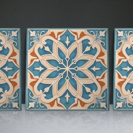 Azulejo Faux Relief Floral Marroquí Tile Decoración Hogar 