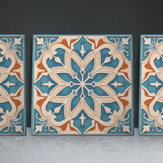 Azulejo Faux Relief Floral Marroquí Tile Decoración Hogar  (Subido por el creador)