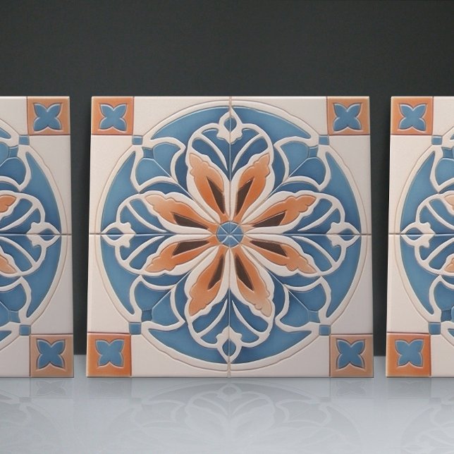 Azulejo Faux Relief Floral Marroquí Tile Decoración Hogar  (Subido por el creador)