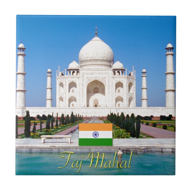 Azulejo Favorable foto hermosa del Taj Mahal la India (Frente)