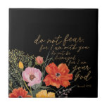 Azulejo Fe Floral - No Tengas Miedo, Porque Estoy Contigo<br><div class="desc">Floral Faith III de Studio W. Presenta un bonito diseño floral e Isaías 41:10.</div>