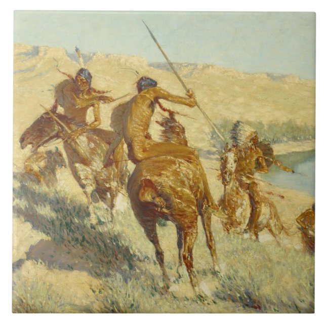 Azulejo Federico Remington - episodio del arma del búfalo (Frente)