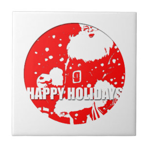 Azulejo Felices Fiestas - Papá Noel -