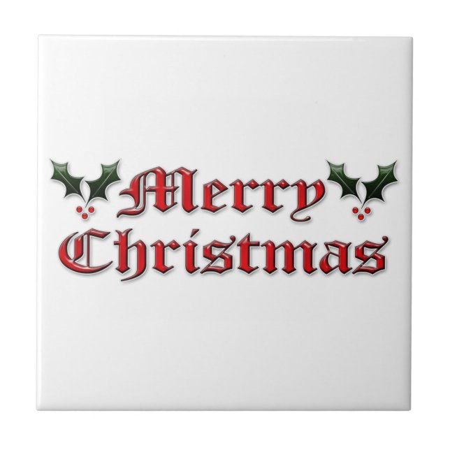Azulejo Felices Navidad - acebo (Frente)