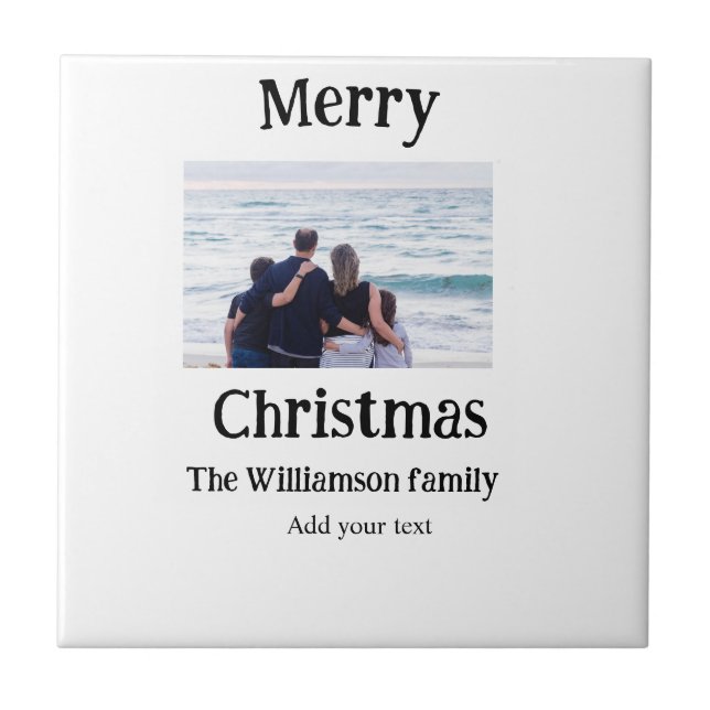 Azulejo Felices vacaciones agregar Navidades de fotos de n (Frente)