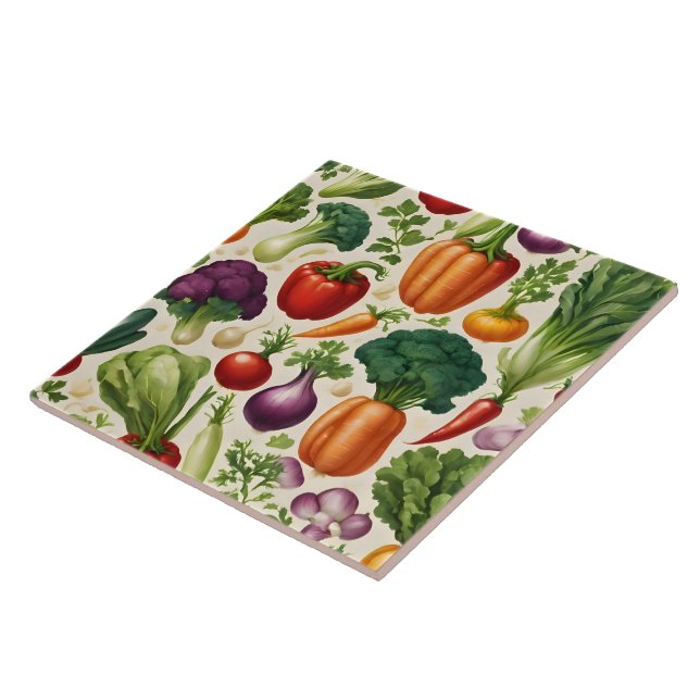 Azulejo Felices Verduras Comida saludable Colección modern (Lado)