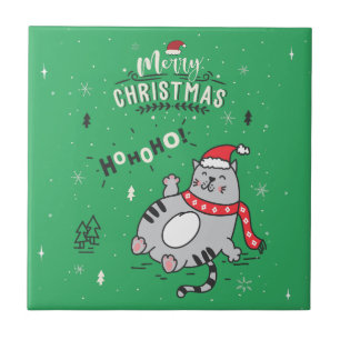 Azulejo Felices y divertidas felicitaciones a los gatos Na