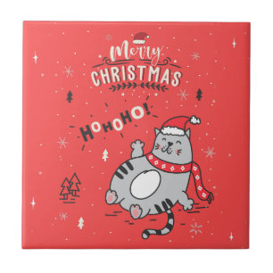 Azulejo Felices y divertidas felicitaciones a los gatos Na