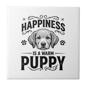 Azulejo Felicidad Es Un Cachorro Caliente Diseño De Camise