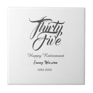 Azulejo Felicidad jubilación letra negrita nombre año eleg