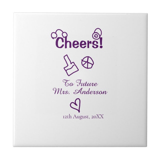 Azulejo Felicidades a la futura Sra. agregar nombre de la  (Frente)