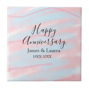 Azulejo Felicidades aniversario boda nombre fecha año past