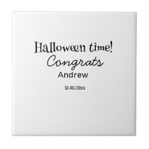 Azulejo Felicidades en Halloween agregar nombre fecha año 