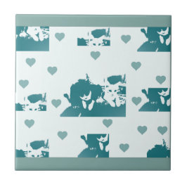 Azulejo Feline Friends. Adorable Kitten Duo.