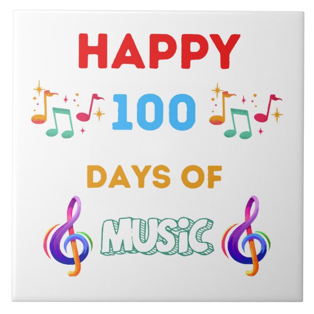 Azulejo Feliz 100 días de música (Frente)