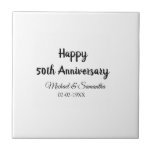 Azulejo Feliz 50° aniversario agregar pareja fecha de matr<br><div class="desc">diseño</div>