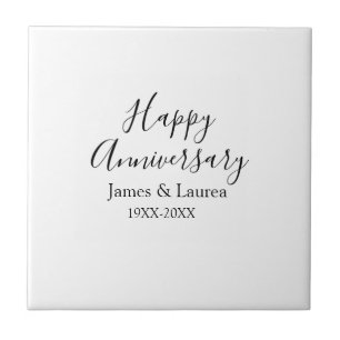 Azulejo Feliz aniversario boda fecha año simple mi