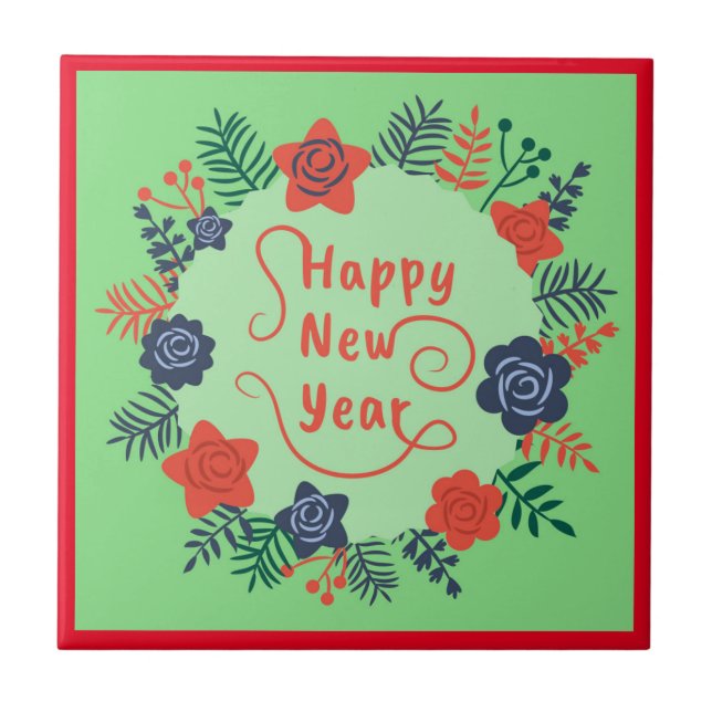 AZULEJO FELIZ AÑO NUEVO ALARMA CERAMICA (Frente)