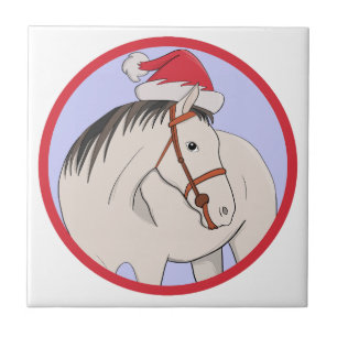 Azulejo Feliz caballo navideño