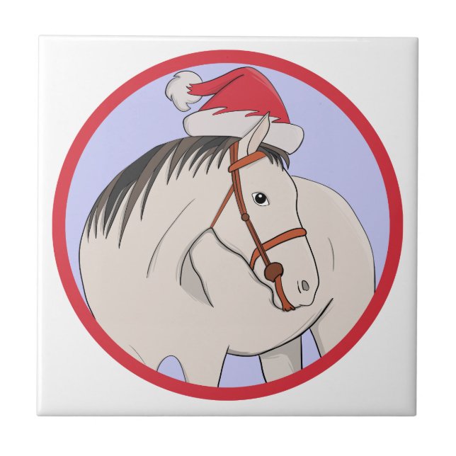Azulejo Feliz caballo navideño (Frente)