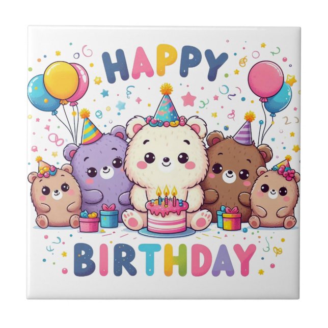 Azulejo Feliz cumpleaños (Frente)