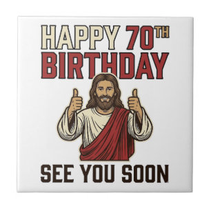 Azulejo Feliz Cumpleaños 70 Nos vemos pronto Camiseta Vint