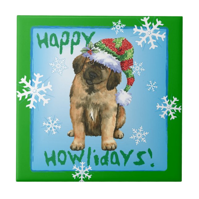 Azulejo Feliz cumpleaños Leonberger (Frente)