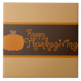 Azulejo Feliz Día de Acción de Gracias Calabaza de otoño