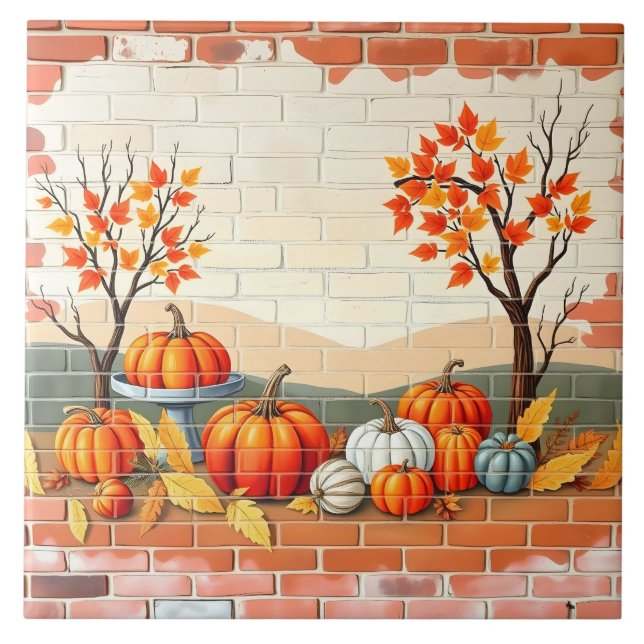 Azulejo Feliz Día de Acción de Gracias Popular Hermosa Caí (Frente)