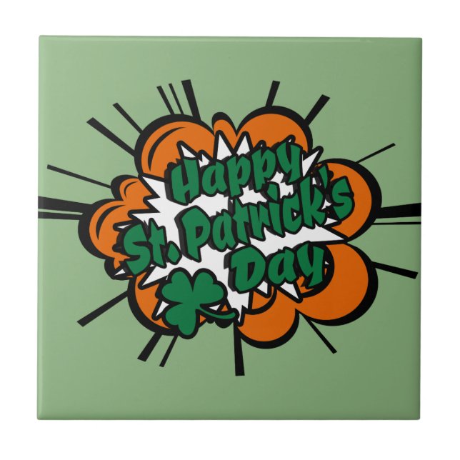 Azulejo Feliz Día de San Patricio (Frente)