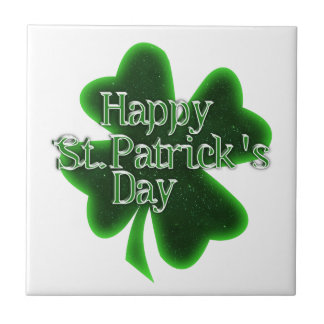 Azulejo Feliz Día de San Patricio Shamrock