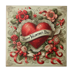 Azulejo Feliz Día de San Valentín, amor para siempre,