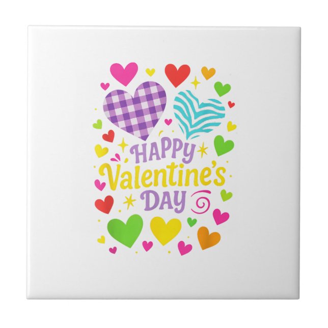 Azulejo Feliz día de San Valentín - Corazones Aman (Frente)