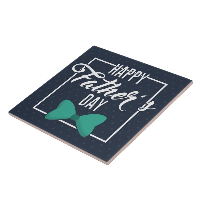 Azulejo Feliz Día del Padre Emblem Blanco Azul (Lado)