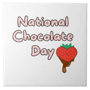 Azulejo Feliz día nacional del chocolate