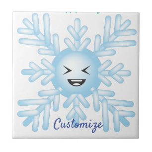 Azulejo Feliz Emoticon de Snowflake Thunder_Cove