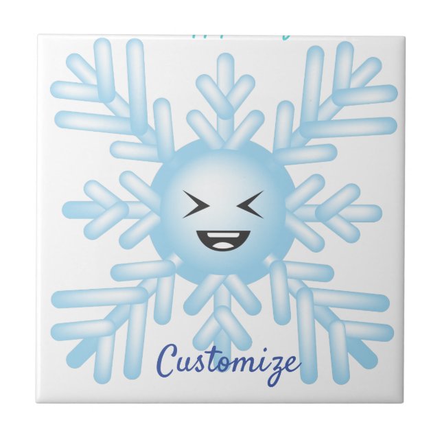 Azulejo Feliz Emoticon de Snowflake Thunder_Cove (Frente)