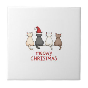 Azulejo Feliz Gatomidad Gato Navidad Gatito Lindo Gatos Sa