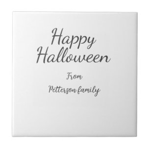 Azulejo Feliz Halloween agregar nombre de familia caligraf