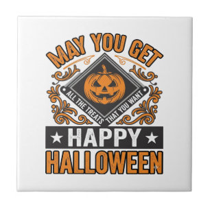 Azulejo Feliz Halloween Calabaza Regalos Vintage