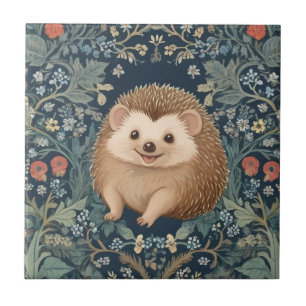 Azulejo Feliz Hedgehog William Morris estilo Floral