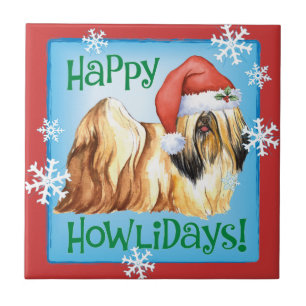 Azulejo Feliz Howlidays Lhasa Apso