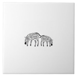 Azulejo Feliz keniano Zebras Blancas