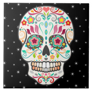 Azulejo Feliz Muertos - Festividad del Azúcar Skull Tile