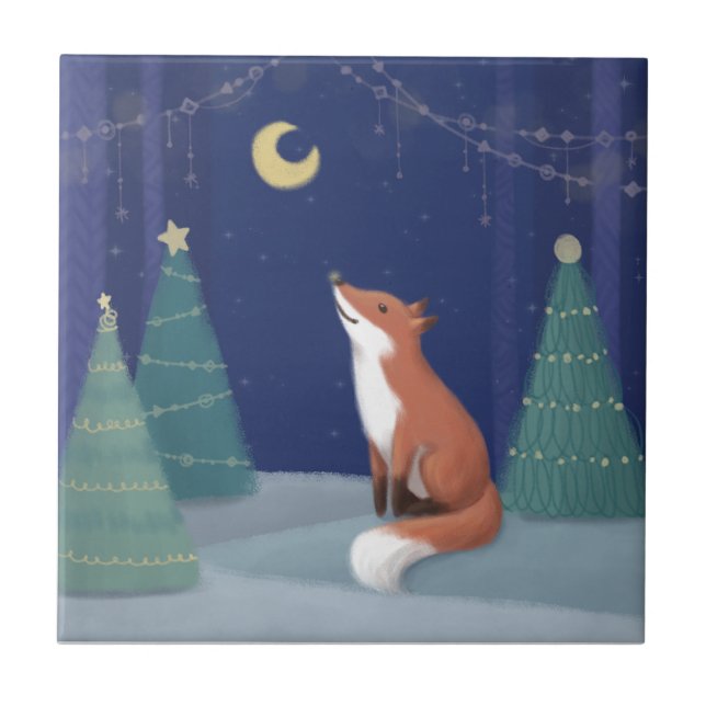 Azulejo Feliz Navidad: Arte de Ilustracion Fox (Frente)